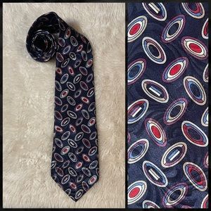 •Christian Dior Monsieur | Circle Pattern Silk Tie •